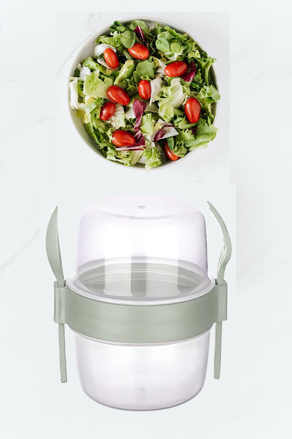 Transformacion Twincup 500 Ml Sizdirmaz Mama Atiştirmalik Yoğurt Kabi Yeşil