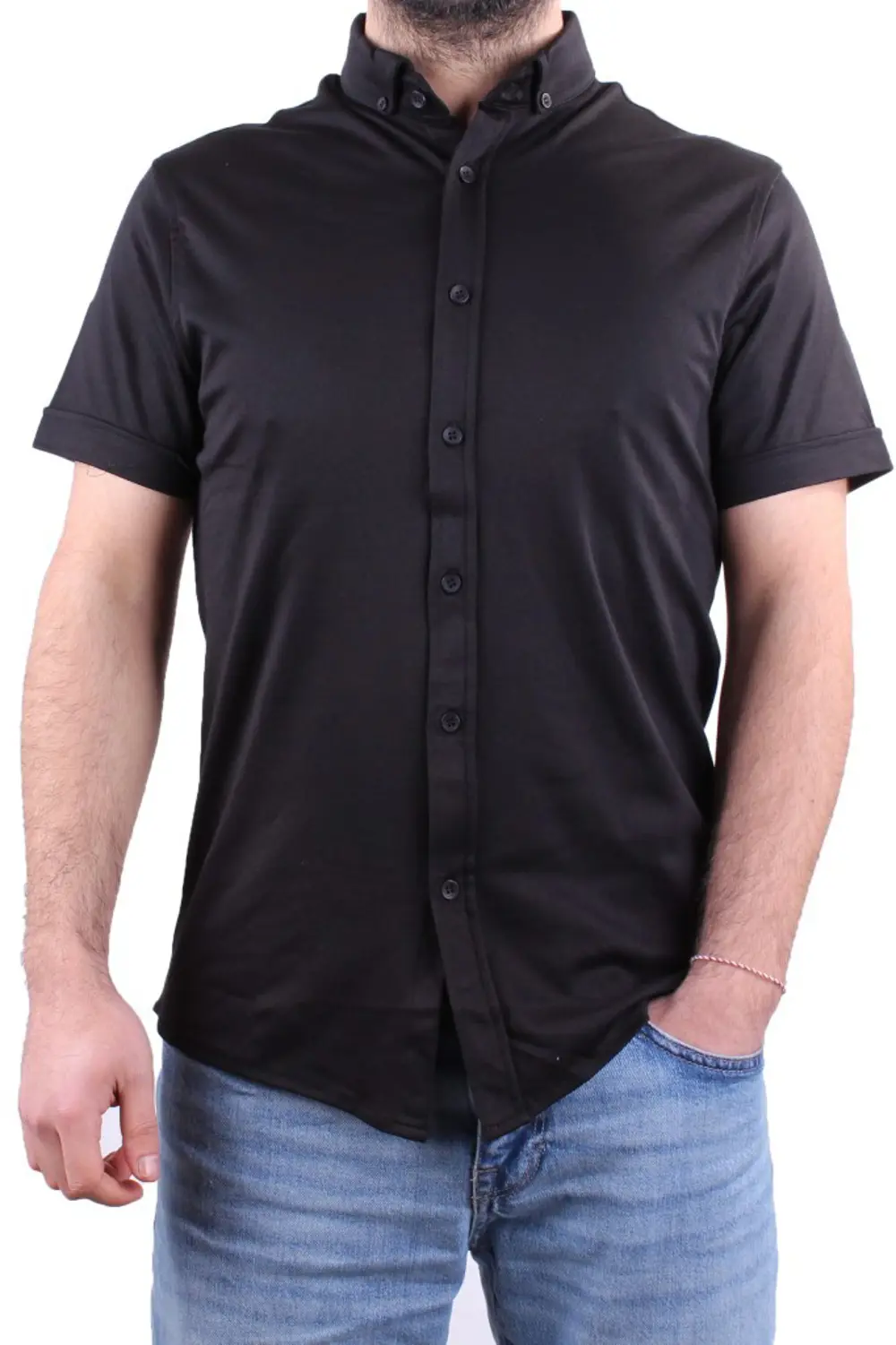 Twister 1853 Siyah Kısa Kol Günlük Pamuklu Erkek Gömlek