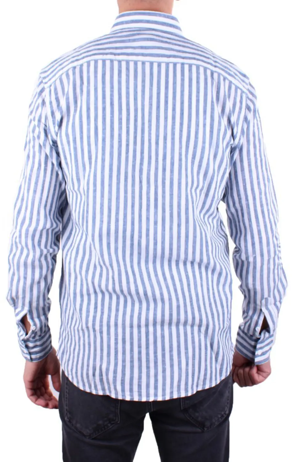 Twister 1905 Lacivert Çizgili Uzun Kol Günlük Pamuk Karışımlı Ket