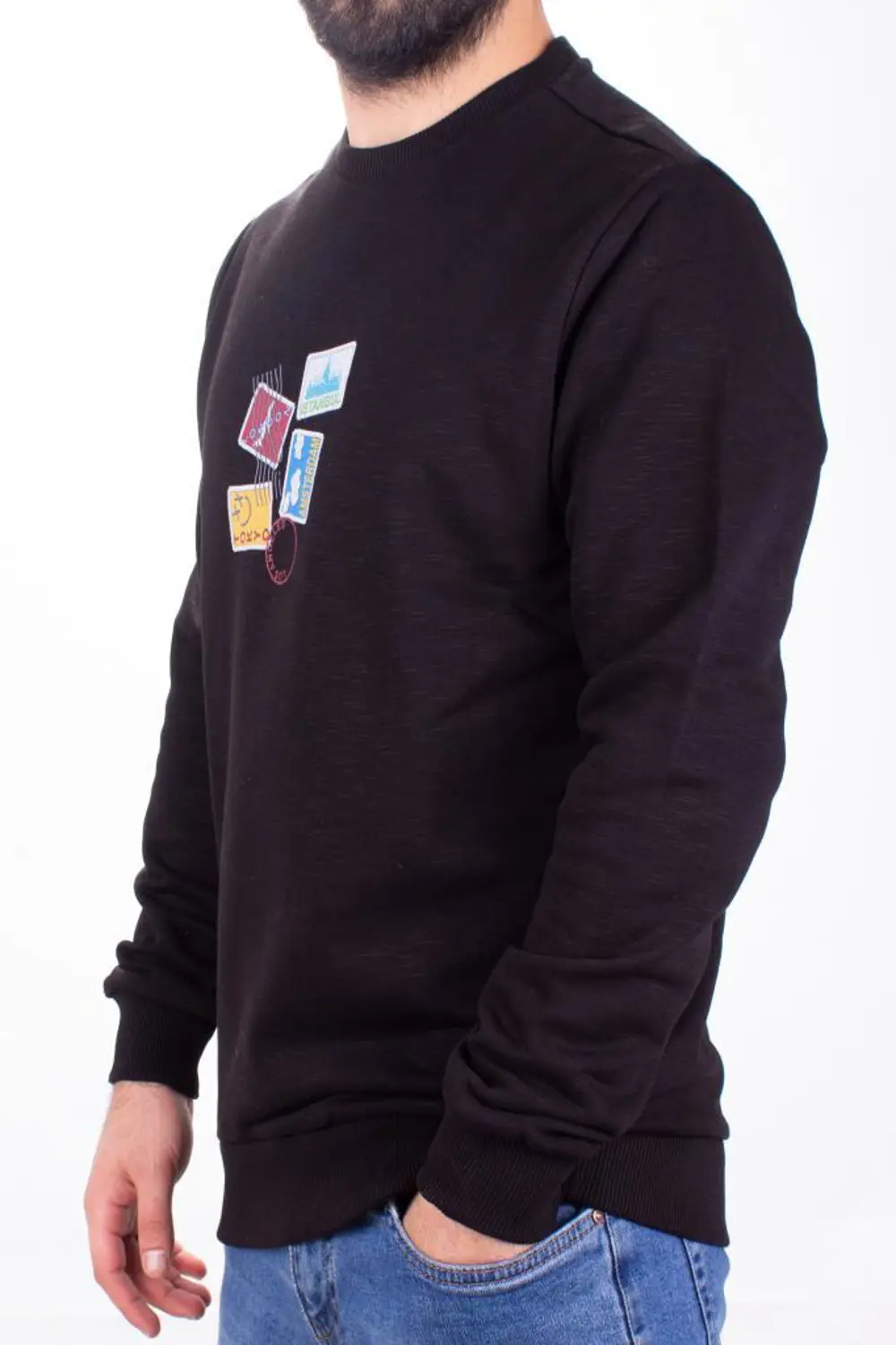 Twister 1929 Siyah Bisiklet Yaka Erkek Sweat Twister 1929 Siyah Bisiklet Yaka Erkek Sweat