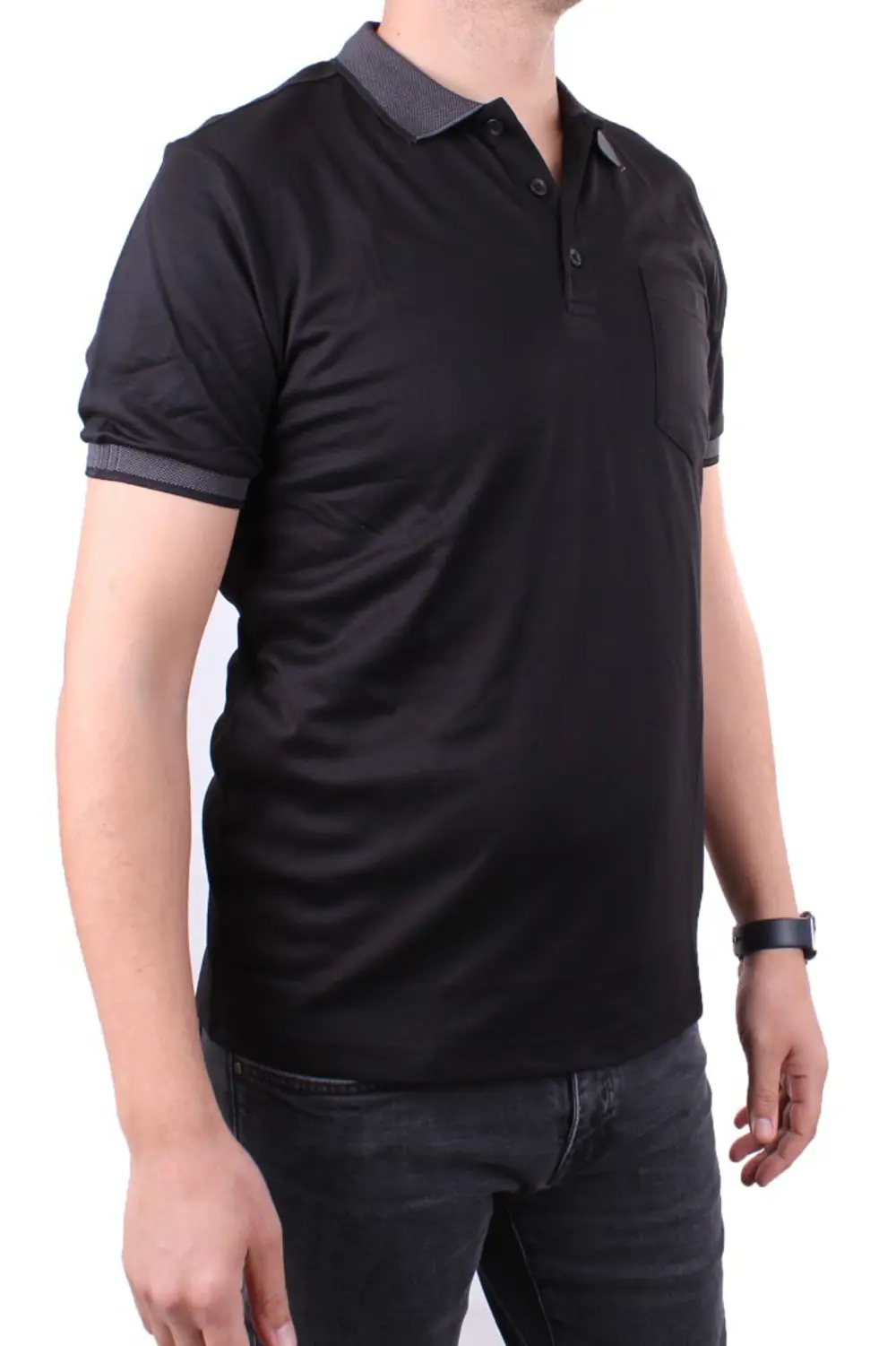 Twister 2304 Siyah Günlük Kısa Kol Normal Kesim Pamuklu Polo Yaka