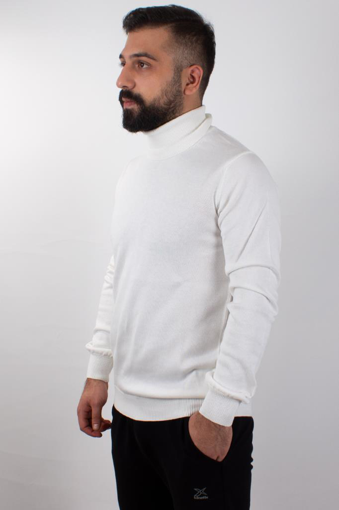 Twister Jeans Twister 3623 Ekru Balıkçı Yaka Erkek Kazak