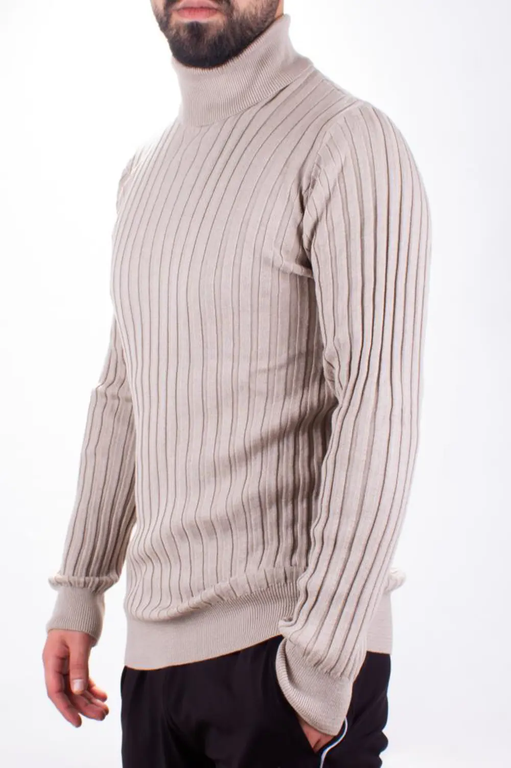 Twister 3625 Bej Balıkçı Yaka Erkek Kazak