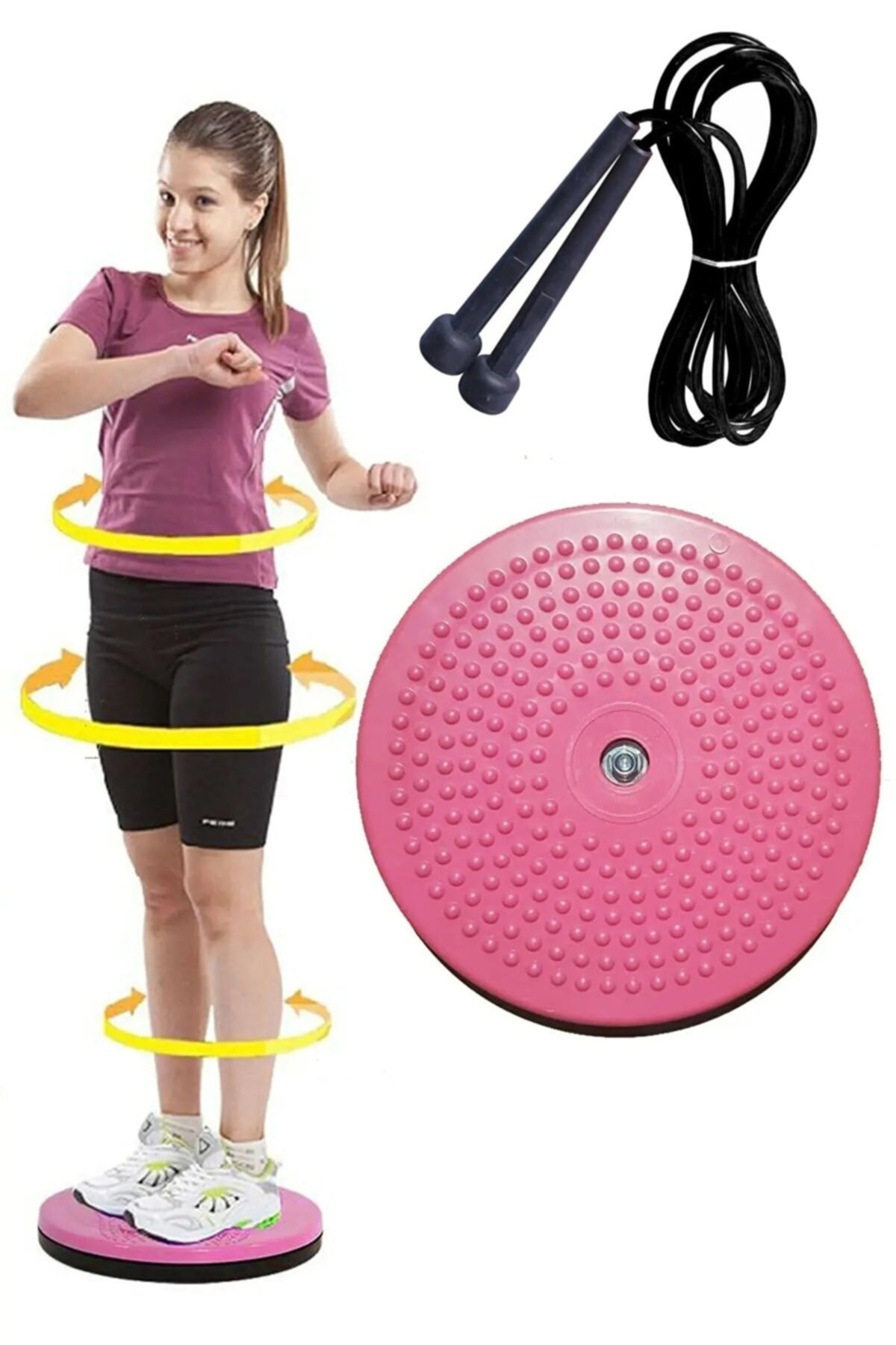 Jet Twister Disk Bel İnceltici Dönen Disc + Atlama İpi Kondisyon Spor