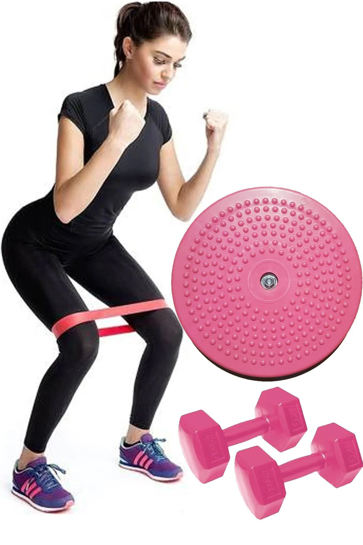 Twister Disk Bel Inceltici Dönen Disc + Squat Aerobik Pilates Ban