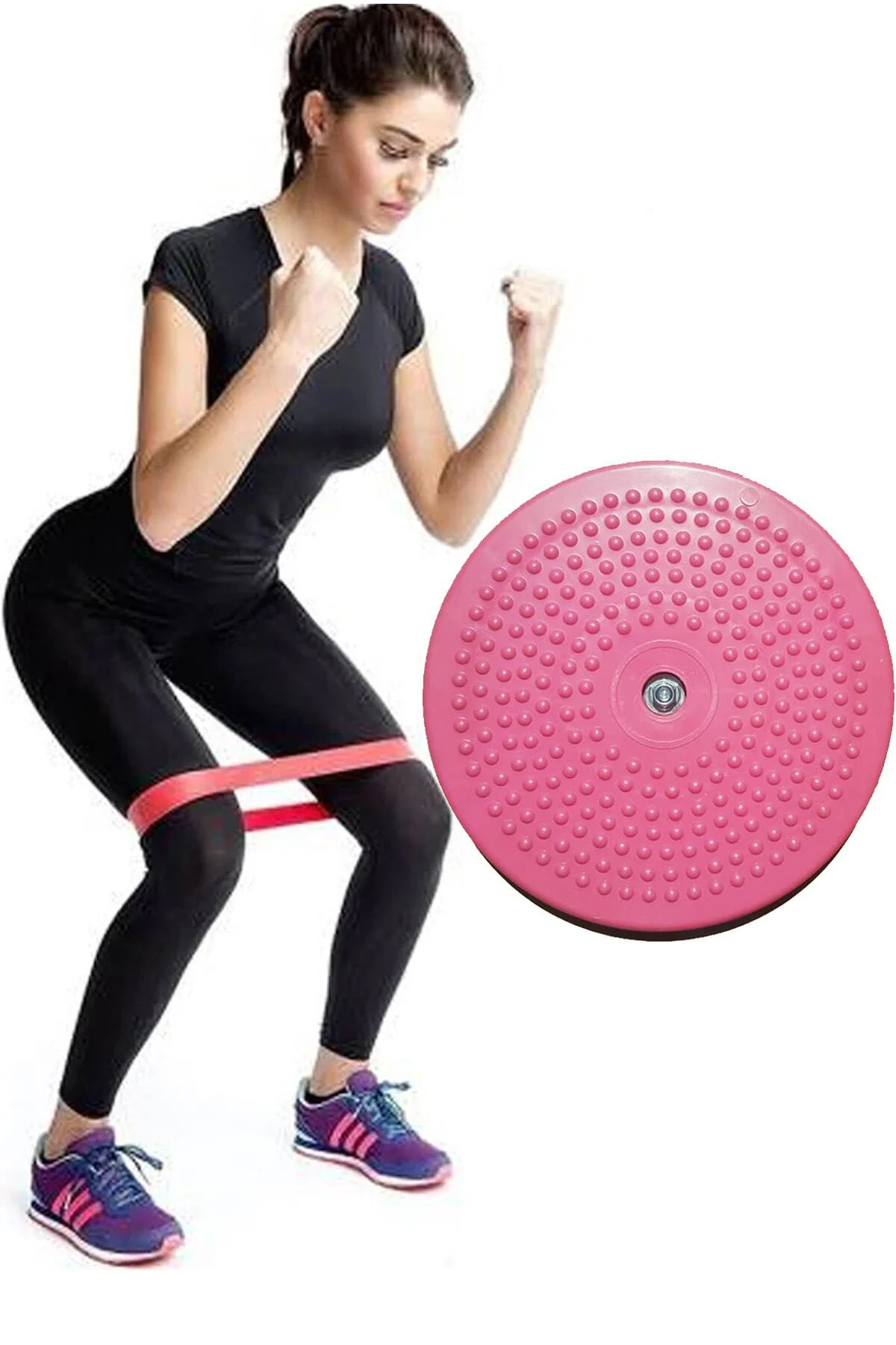 Twister Disk Bel Inceltici Dönen Disc + Squat Aerobik Bandı Plate