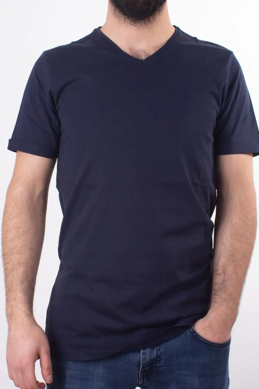 TWİSTER JEANS 1827 LACİVERT V  YAKA ERKEK T-SHİRT