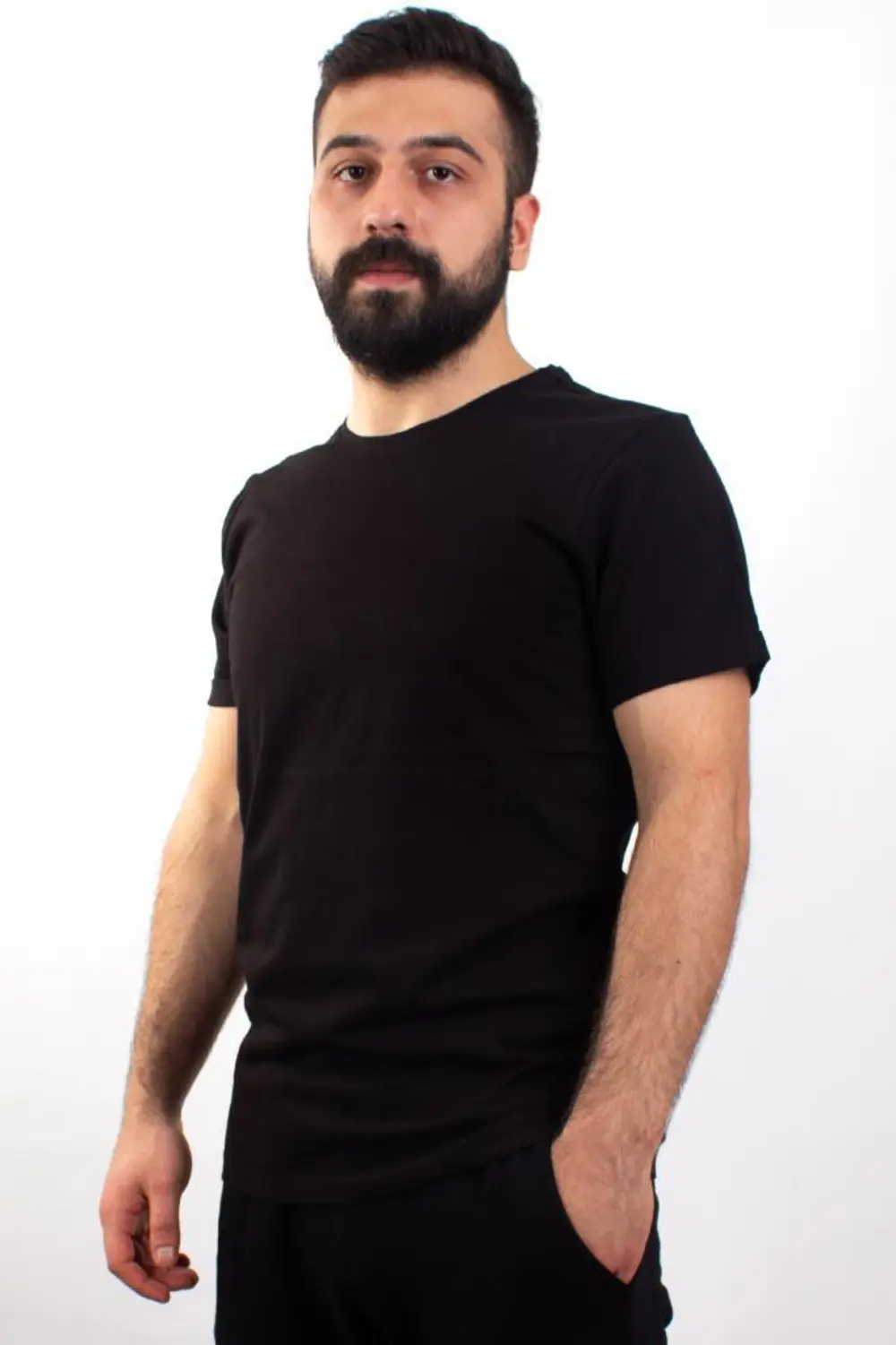 TWİSTER JEANS 1828 SİYAH BİSİKLET YAKA ERKEK T-SHİRT