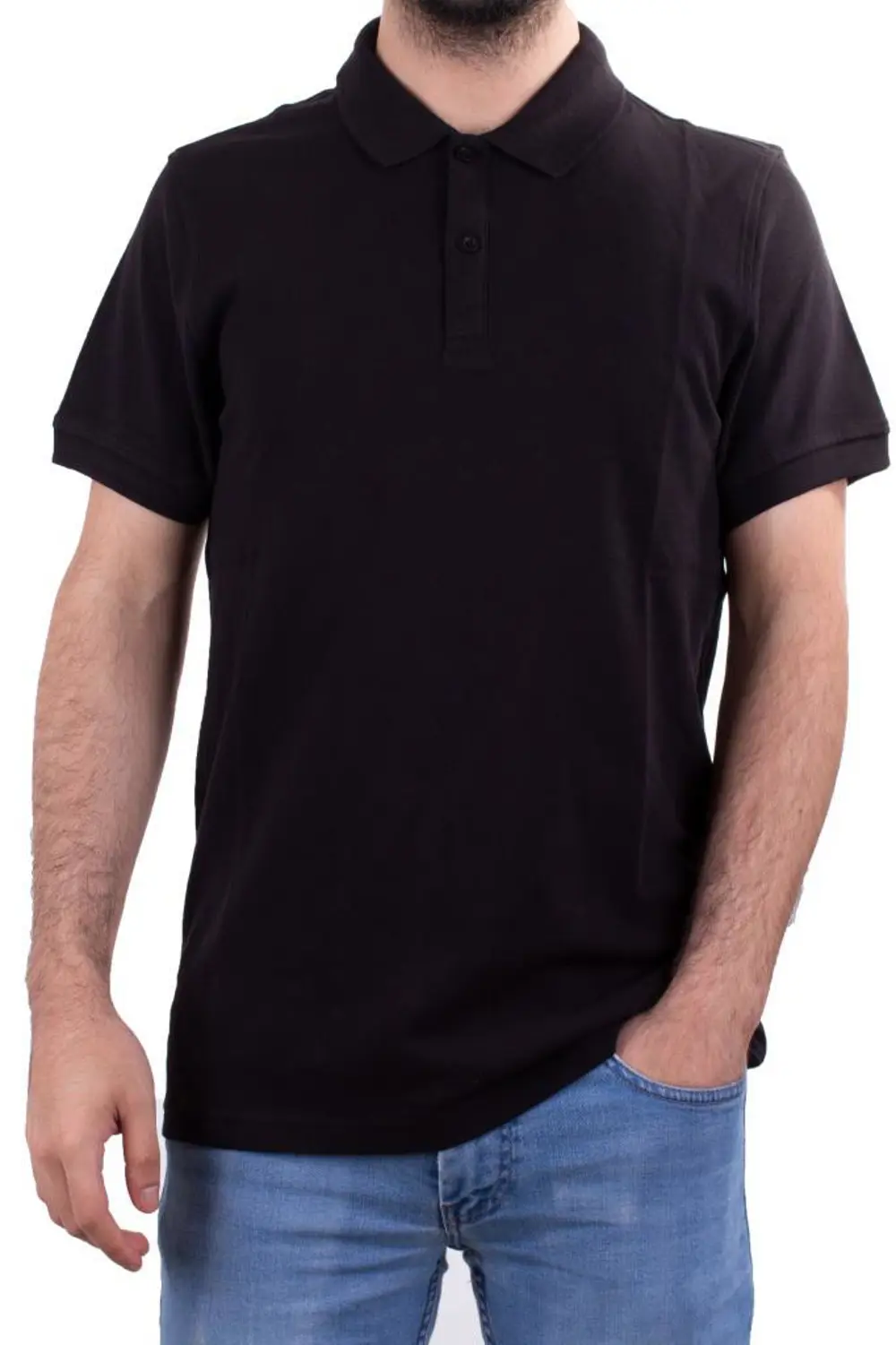 Twister Jeans 2277 Siyah Polo Yaka Erkek T-Shirt