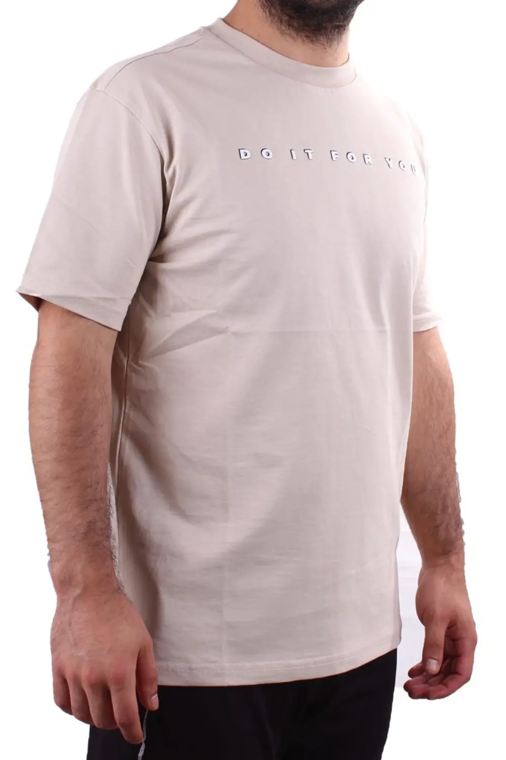 Twister Jeans 2323 Bej Günlük Pamuklu Baskılı Bisiklet Yaka Erkek