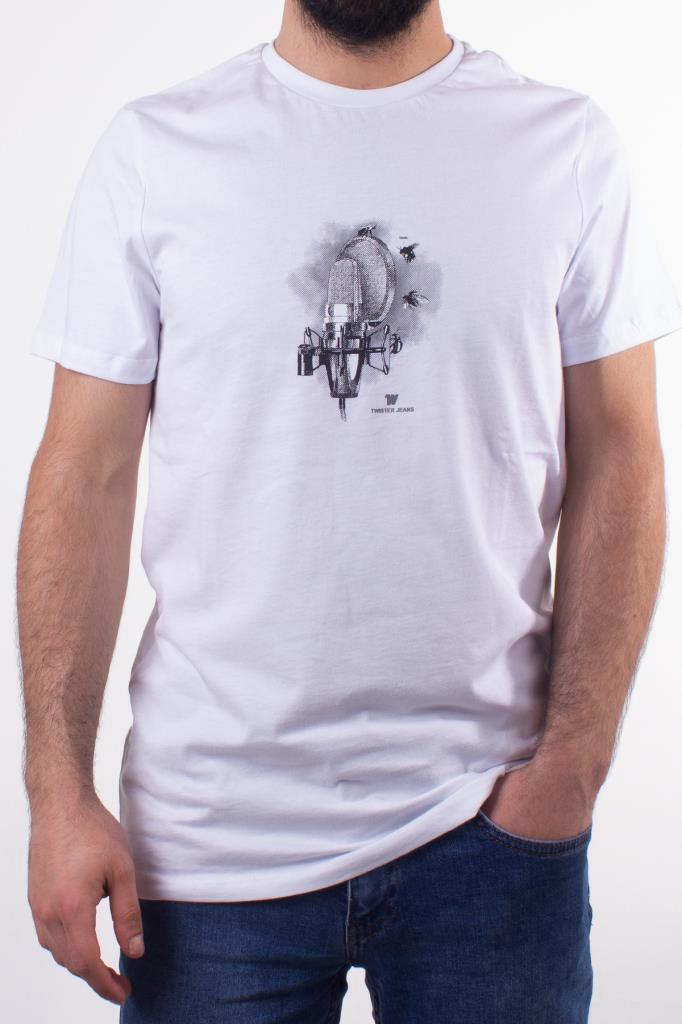 Twister Jeans Twister Jeans 2088 Beyaz Bisiklet Yaka Erkek T-Shirt