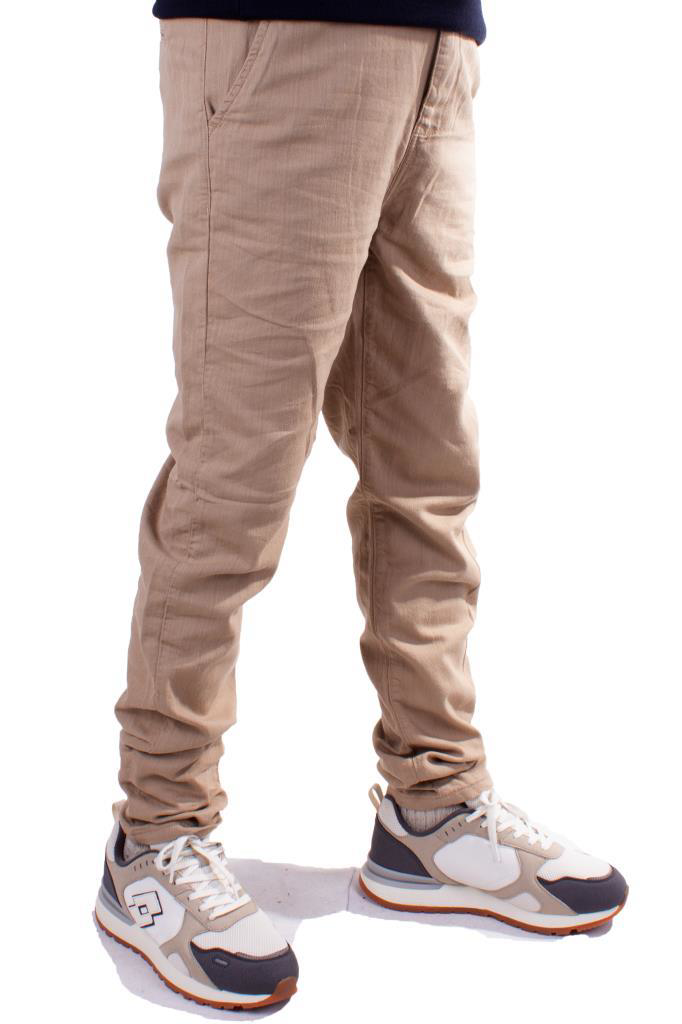 Twister Jeans Twister Slim Jogger-011 Bej Yüksek Bel Dar Paça Erkek Keten Panto