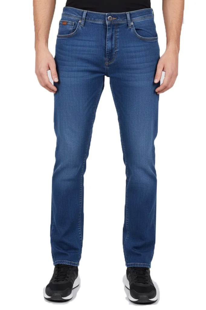 Twister Vegas 132-309 Mavi Yüksek Bel Rahat Paça Erkek Jeans Pant