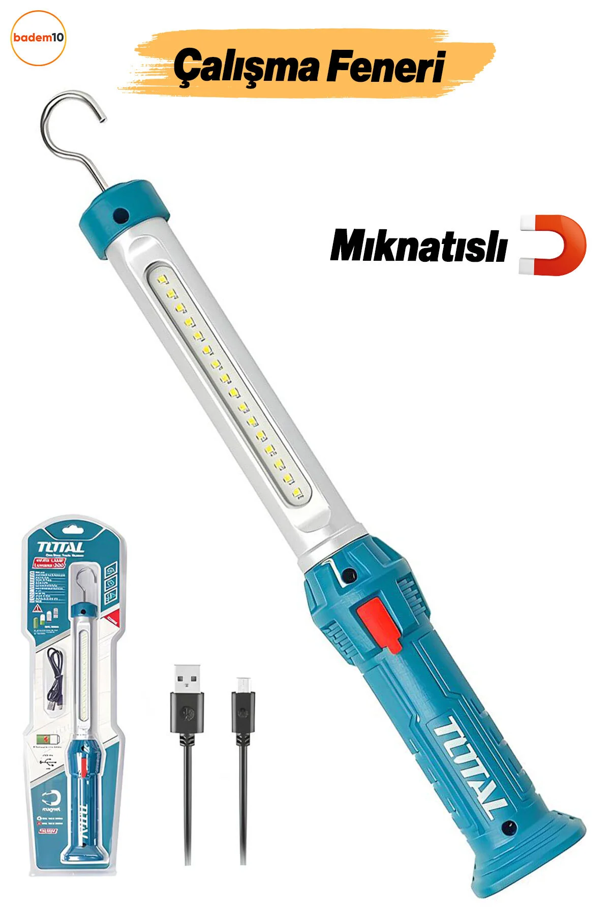 TWLI35261 Şarjlı Askılı Mıknatıslı Led Lamba Çalışma Işığı 300 Lü TWLI35261 Şarjlı Askılı Mıknatıslı Led Lamba Çalışma Işığı 300 Lü