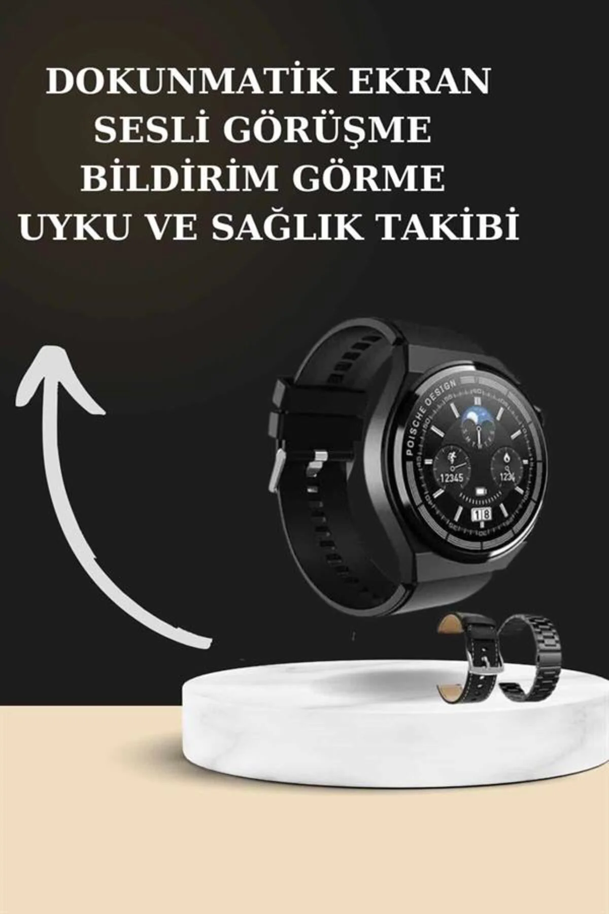 TWS Bluetooth Kulaklık ve Akıllı Saat Uyku Takibi Nabız Ölçer Uzu