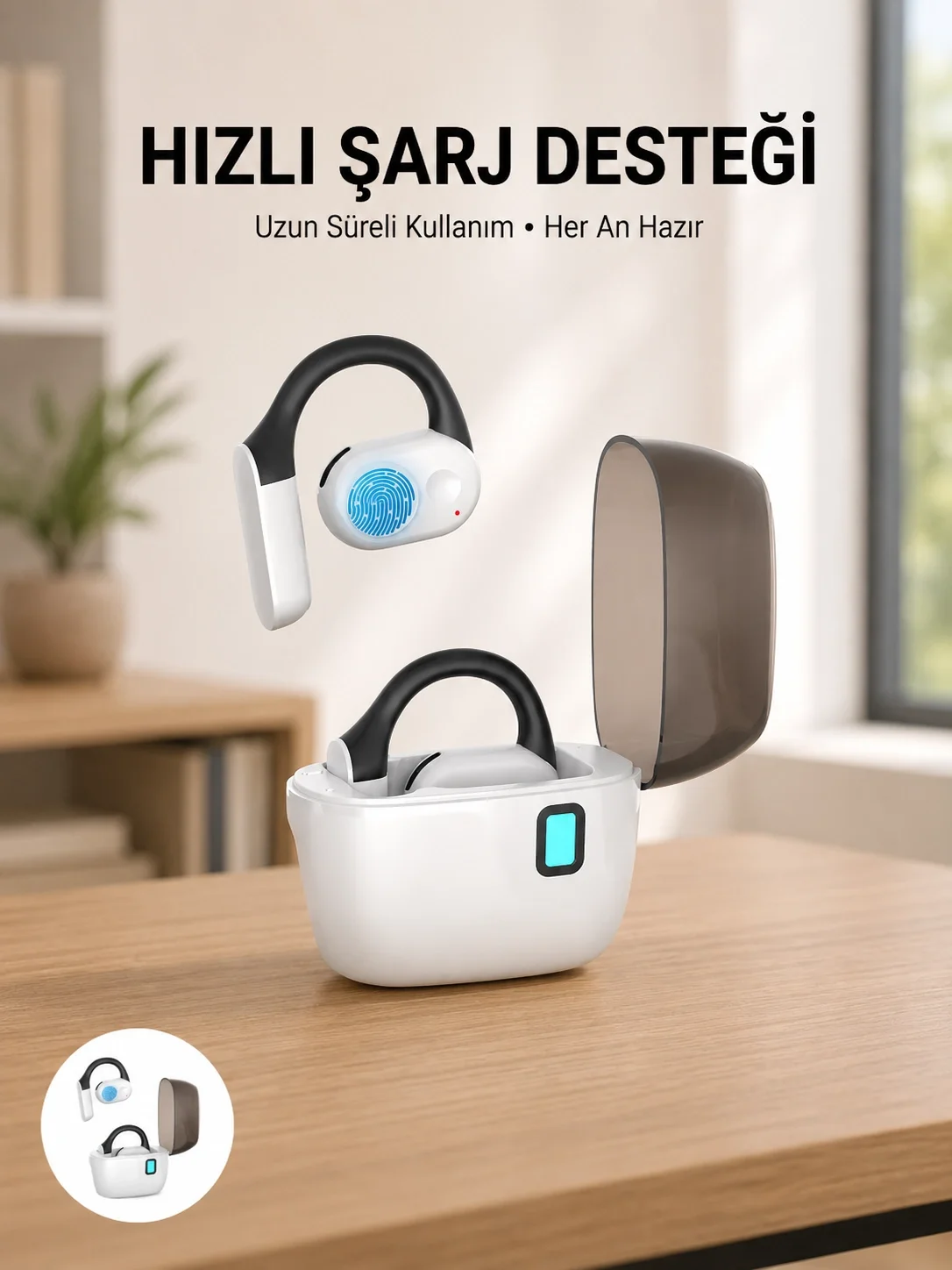 TWS Bluetooth Kulaklık – Otomatik Şarj, Taşınabilir Şarj Kutusu Yeni Nesil