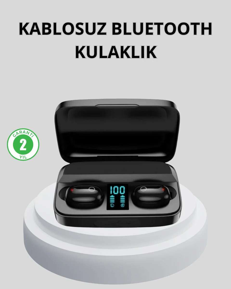 TWS Bluetooth Kulaklık 1800mAh Dijital Ekranlı Şarj Kutusu - Powerbank