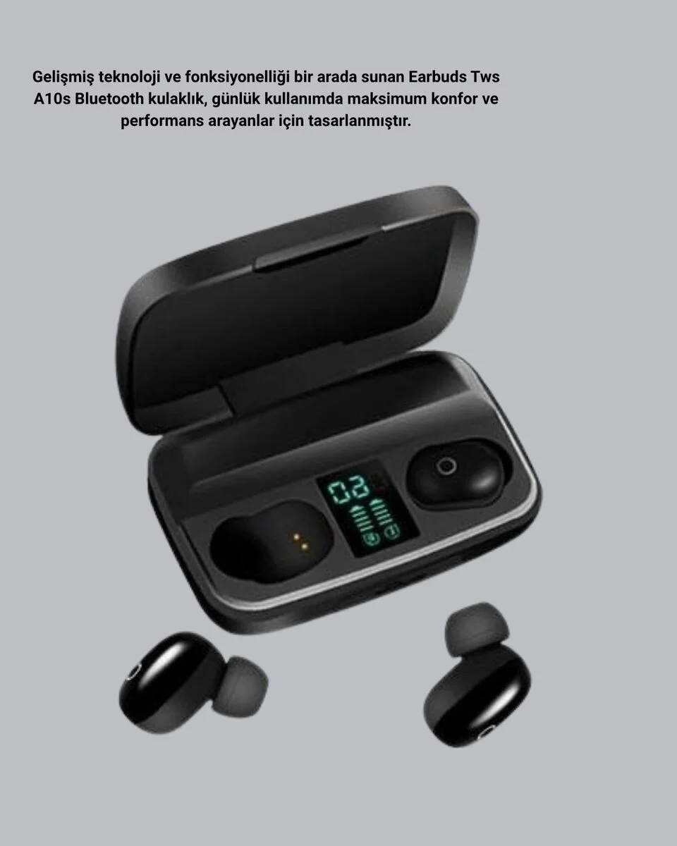TWS Bluetooth Kulaklık 1800mAh Dijital Ekranlı Şarj Kutusu - Powerbank