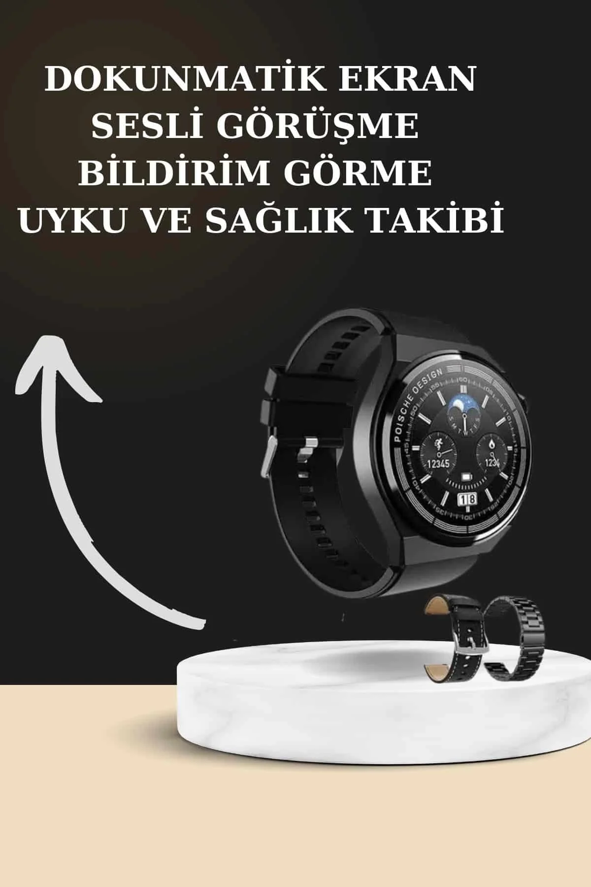 TWS Bluetooth Kulaklık ve Akıllı Saat Uyku Takibi Nabız Ölçer Uzun Pil Ömrü