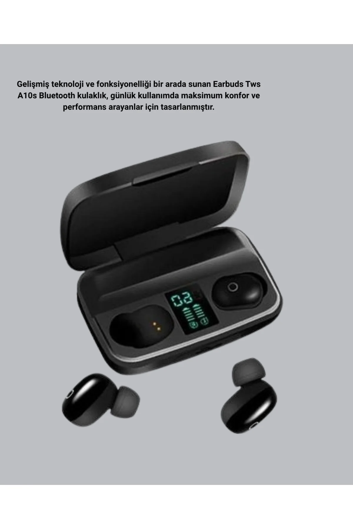 TWS Bluetooth Kulaklık 1800mAh Şarj Kutulu Dijital Ekranlı