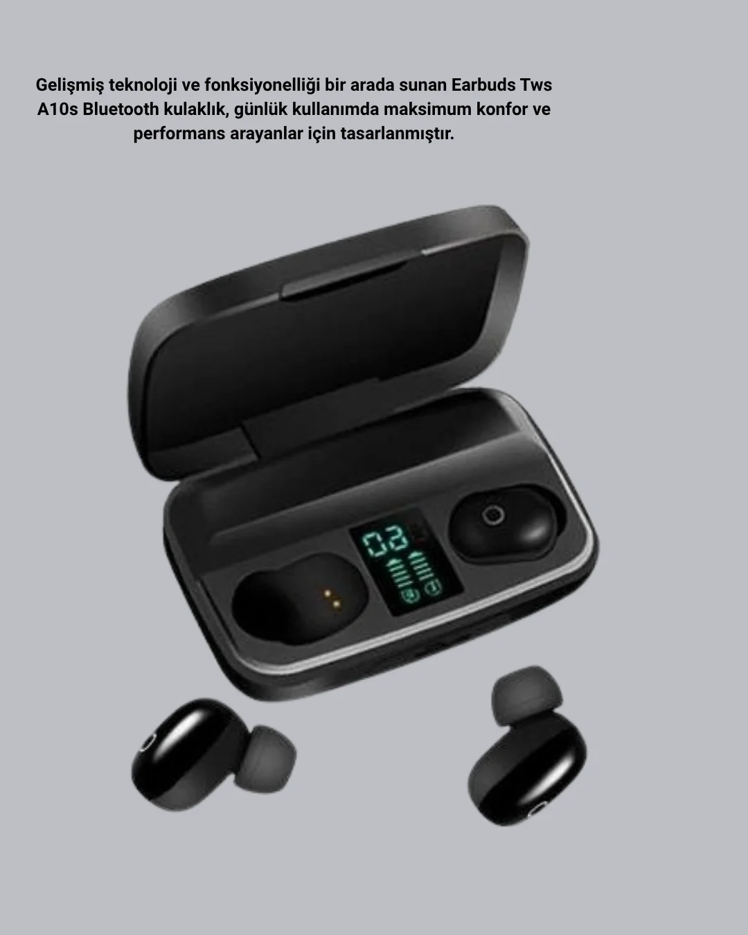 TWS Bluetooth Kulaklık 1800mAh Şarj Kutulu Dijital Ekranlı