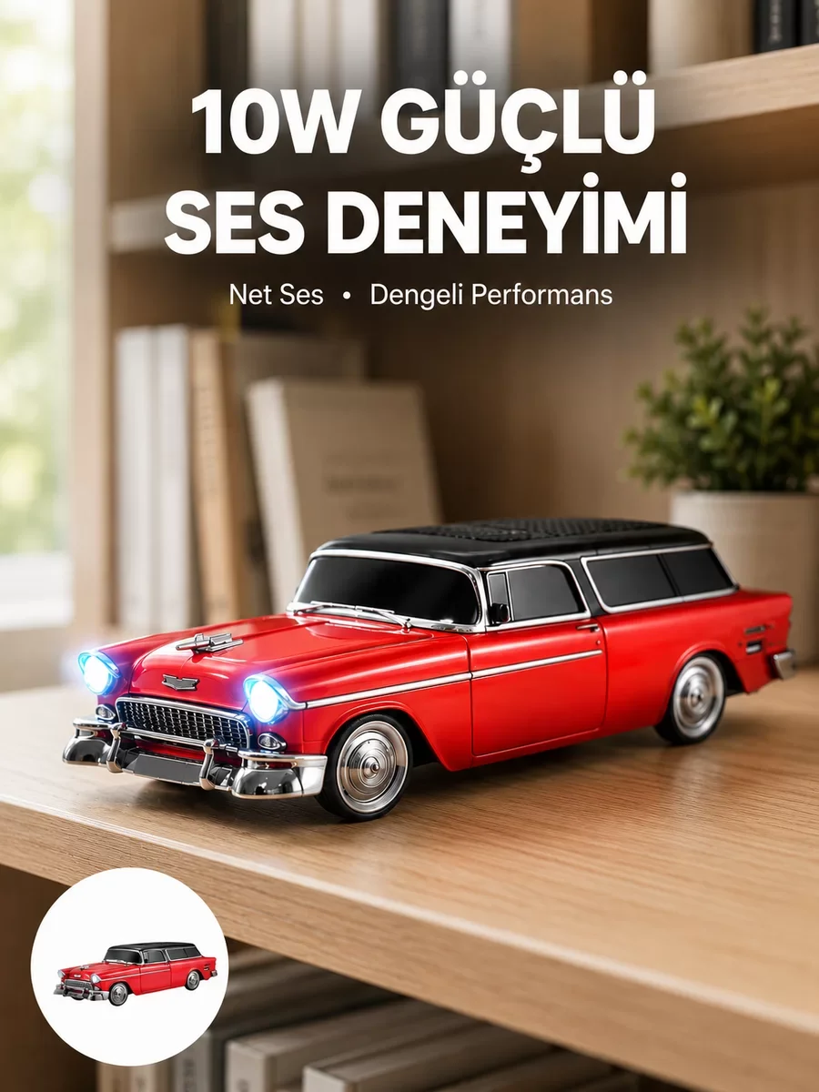 TWS Destekli FM Radyo ve USB Girişli Bluetooth Hoparlör - Klasik Tasarım ve 10W Ses