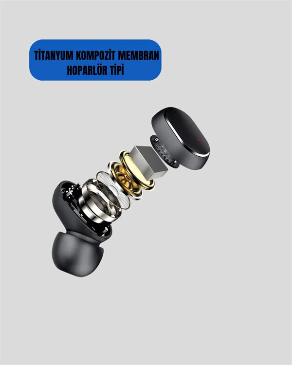 TWS Kablosuz Kulaklık - Dijital Göstergeli, Otomatik Bağlantılı ve Çağrı Cevaplayıcı Bluetooth Earphone