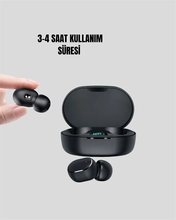 TWS Kablosuz Kulaklık - Dijital Göstergeli, Otomatik Bağlantılı ve Çağrı Cevaplayıcı Bluetooth Earphone