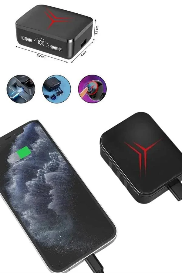 TWS Powerbank Kutulu Bluetooth Kulaklık Kablosuz Kulakiçi Kulaklık – Dijital Göstergeli ve Şarj Kutulu