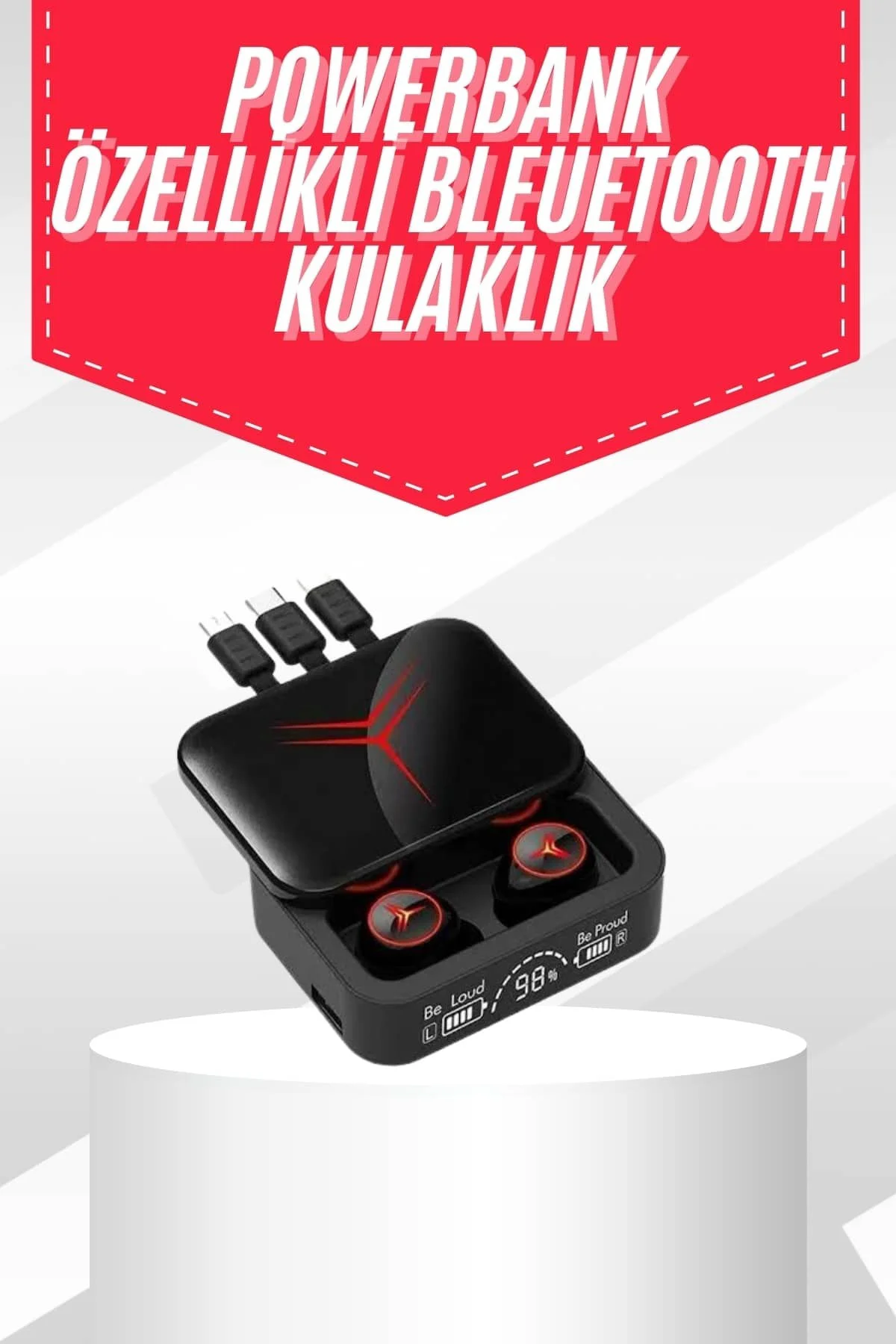 Tws Powerbank Kutulu Dijital Göstergeli Bluetooth Kulaklık Kablos Tws Powerbank Kutulu Dijital Göstergeli Bluetooth Kulaklık Kablos
