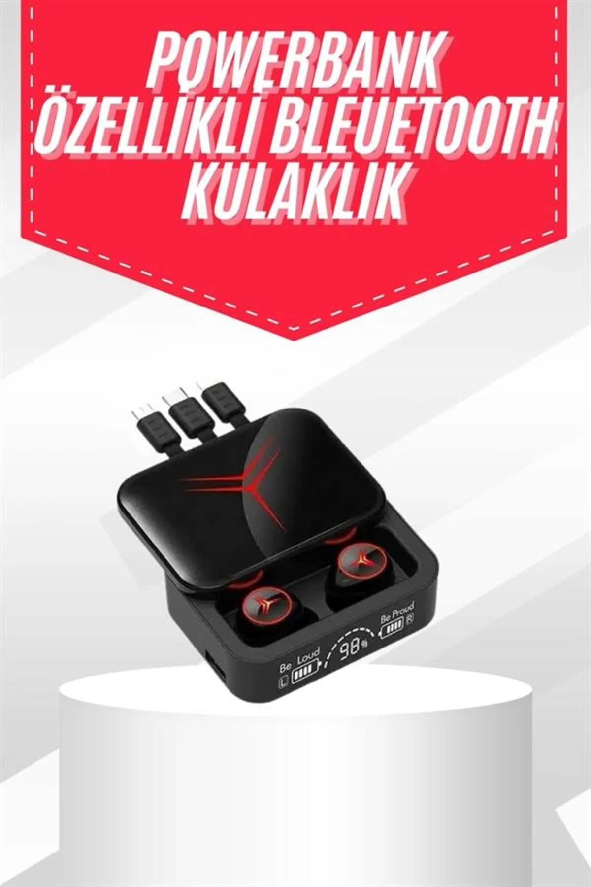 Tws Powerbank Kutulu Dijital Göstergeli Bluetooth Kulaklık Kablosuz Kulakiçi Kulaklık - Görsel 4