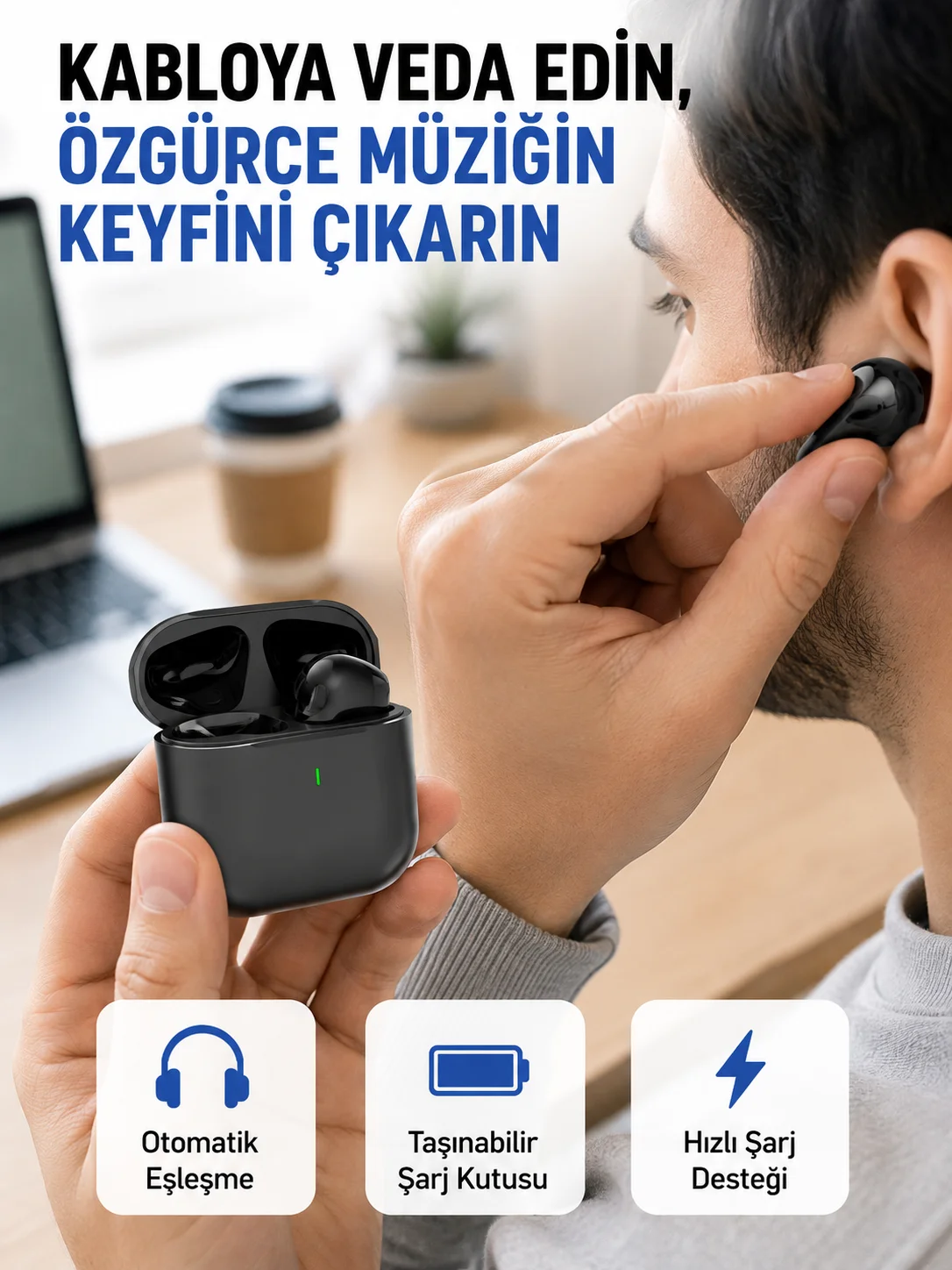 TWS Pro 5 Bluetooth Kulaklık – Kablosuz ve Şarj Kutulu Tasarım Yeni Nesil TWS Pro 5 Bluetooth Kulaklık – Kablosuz ve Şarj Kutulu Tasarım Yeni Nesil