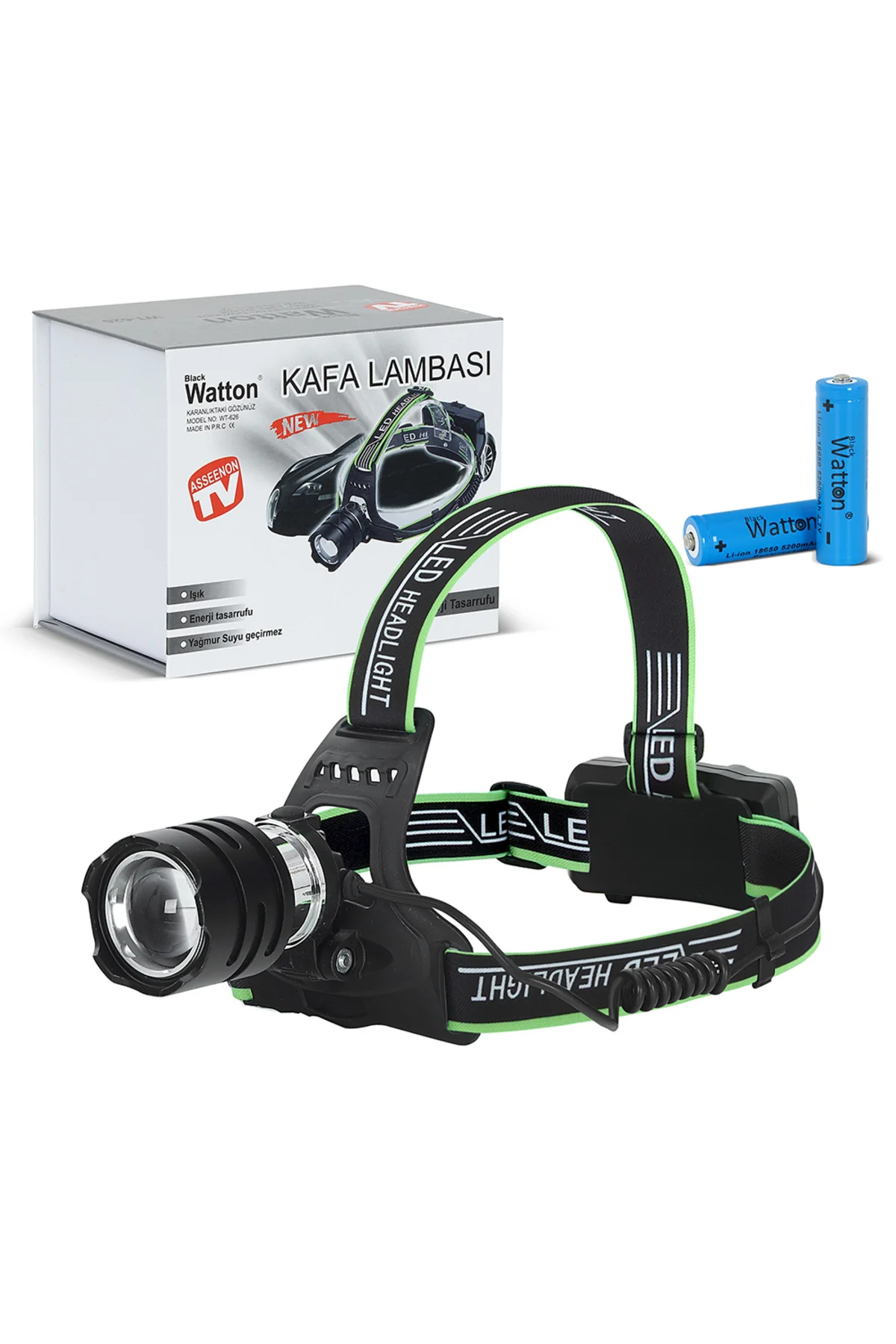 TX6 LED ŞARJLI KAFA LAMBASI WATTON WT-626 Siyah