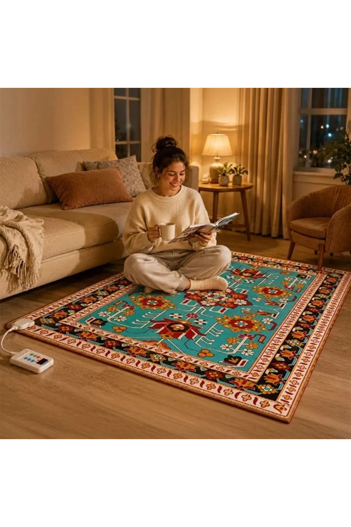 TY-2*2 1599W 200x200cm Isıtmalı Pad Halı - Dijital Termostatlı Karbon Kristal Teknolojisi