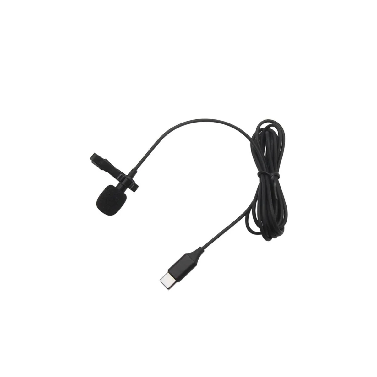 Type-C 2 Metre Double Mikrofon Siyah - Telefon ve Tabletlere Uyumlu Ses İyileştirici