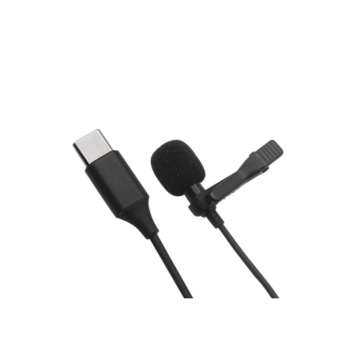 Type-C 2 Metre Double Mikrofon Siyah - Telefon ve Tabletlere Uyumlu Ses İyileştirici