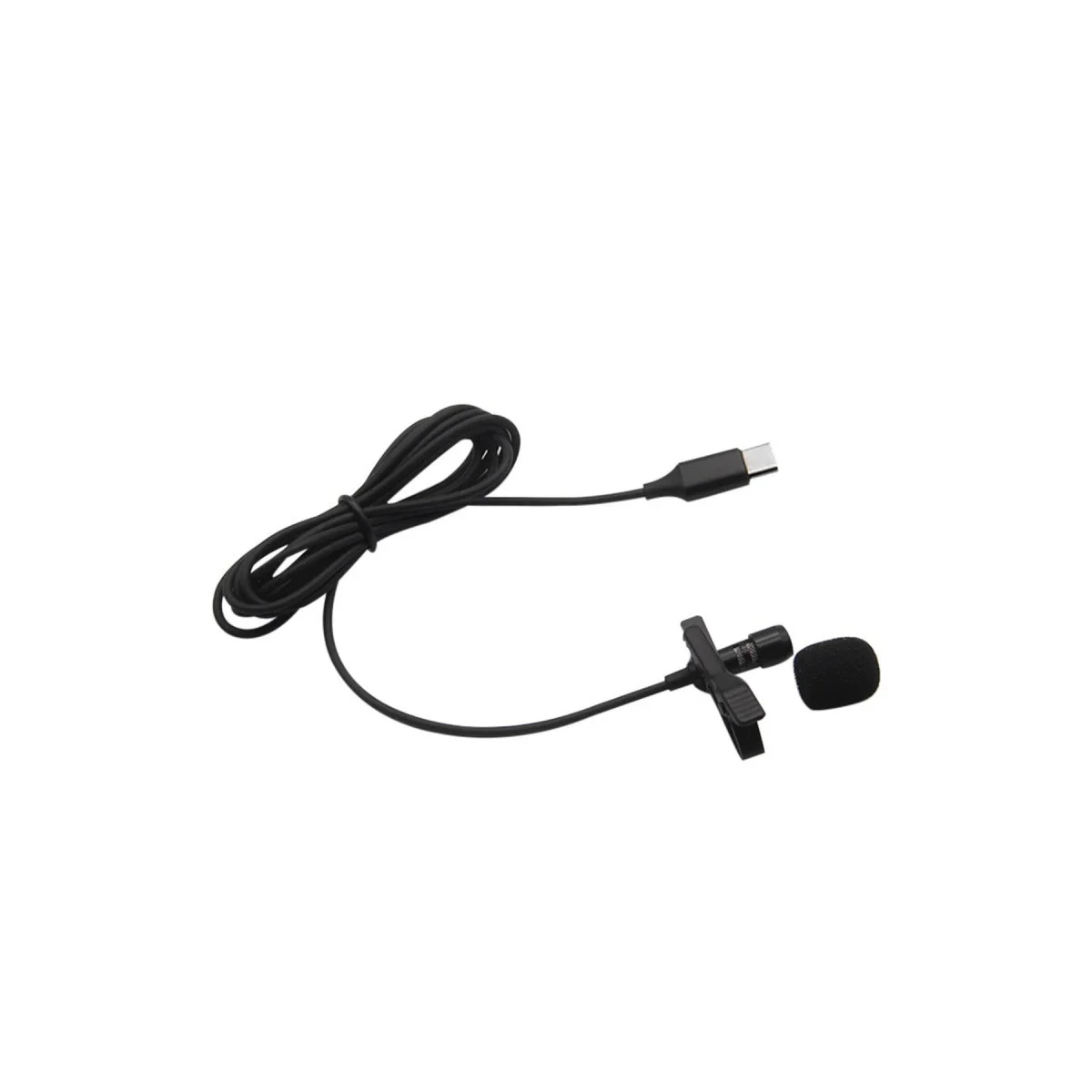 Type-C 2 Metre Double Mikrofon Siyah - Telefon ve Tabletlere Uyumlu Ses İyileştirici