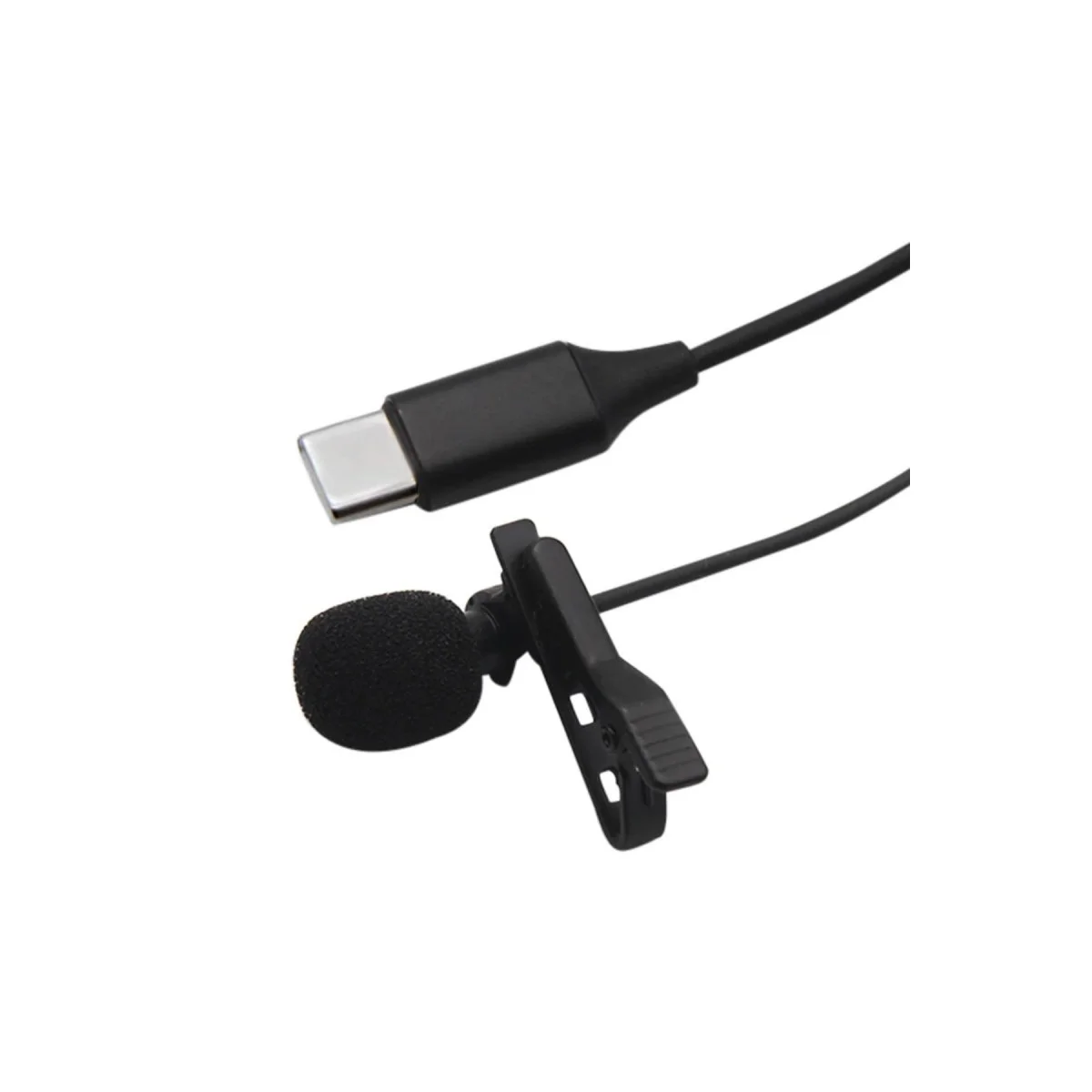 Type-C 2 Metre Double Mikrofon Siyah - Telefon ve Tabletlere Uyumlu Ses İyileştirici