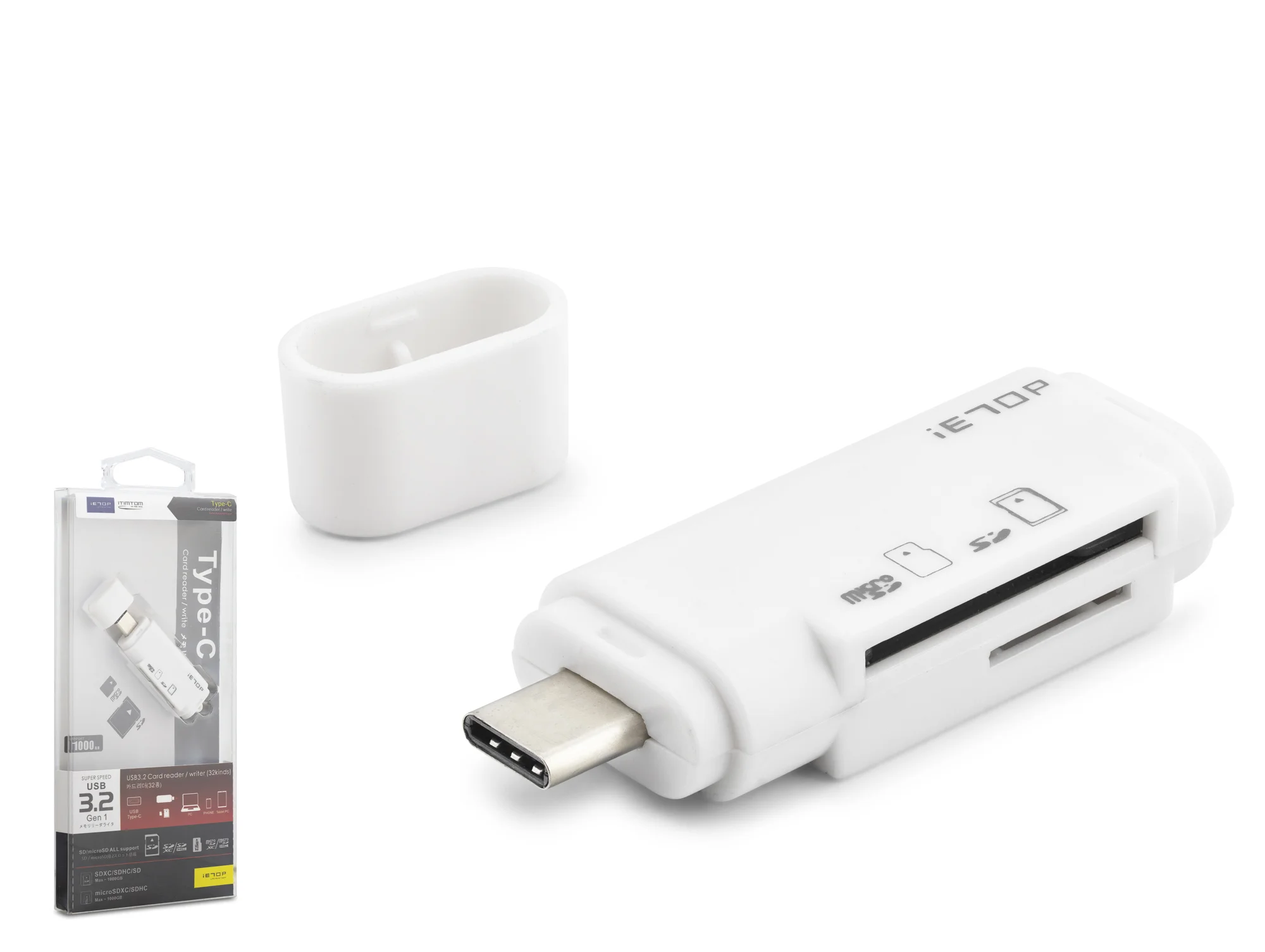 Type-c 3.2 Gen1 Kart Okuyucu Sd Microsd 5 Gbps Beyaz TC301