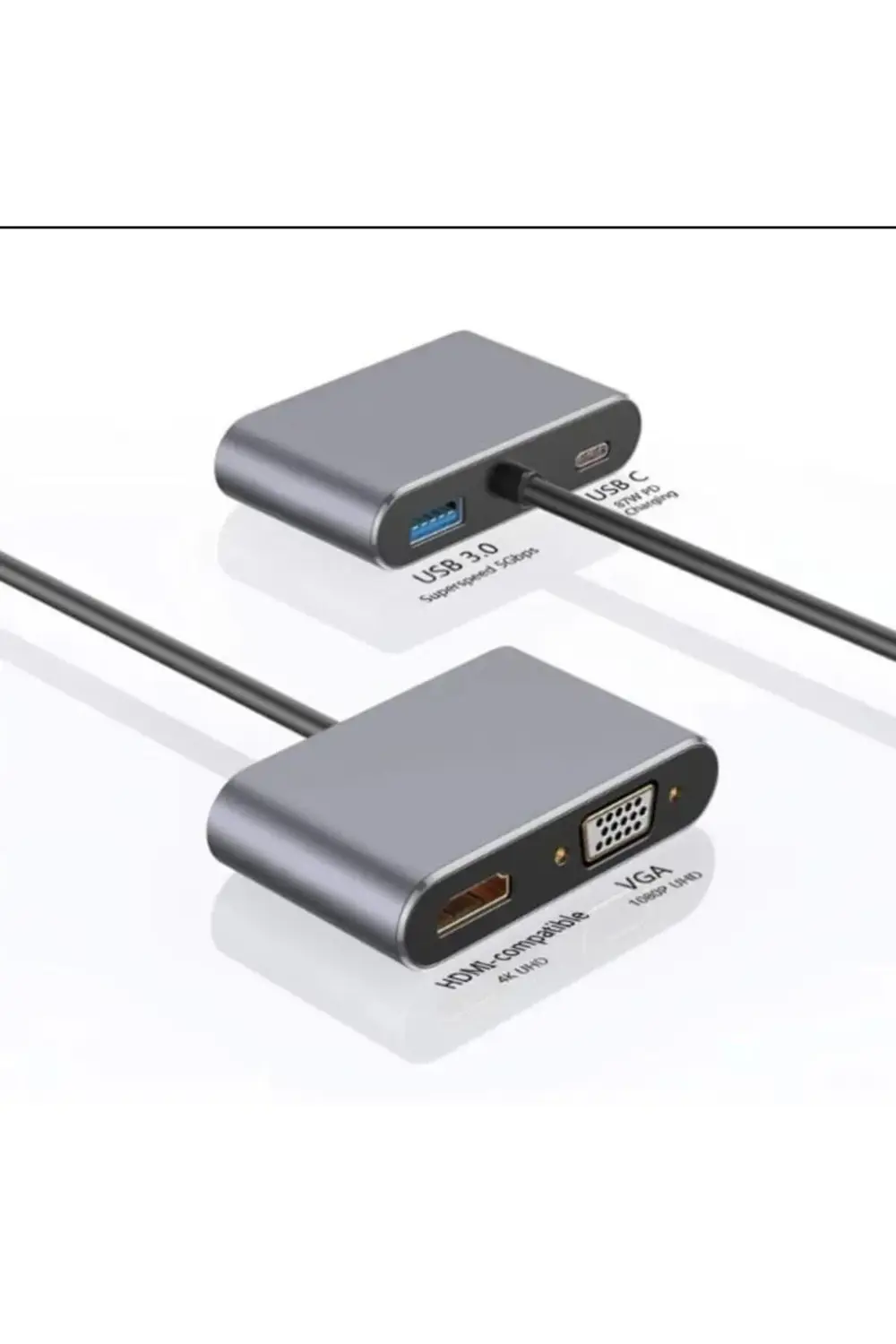 Type C 4 In 1 4k Hdmi- Vga-usb 3.0-87w Type C Dişi