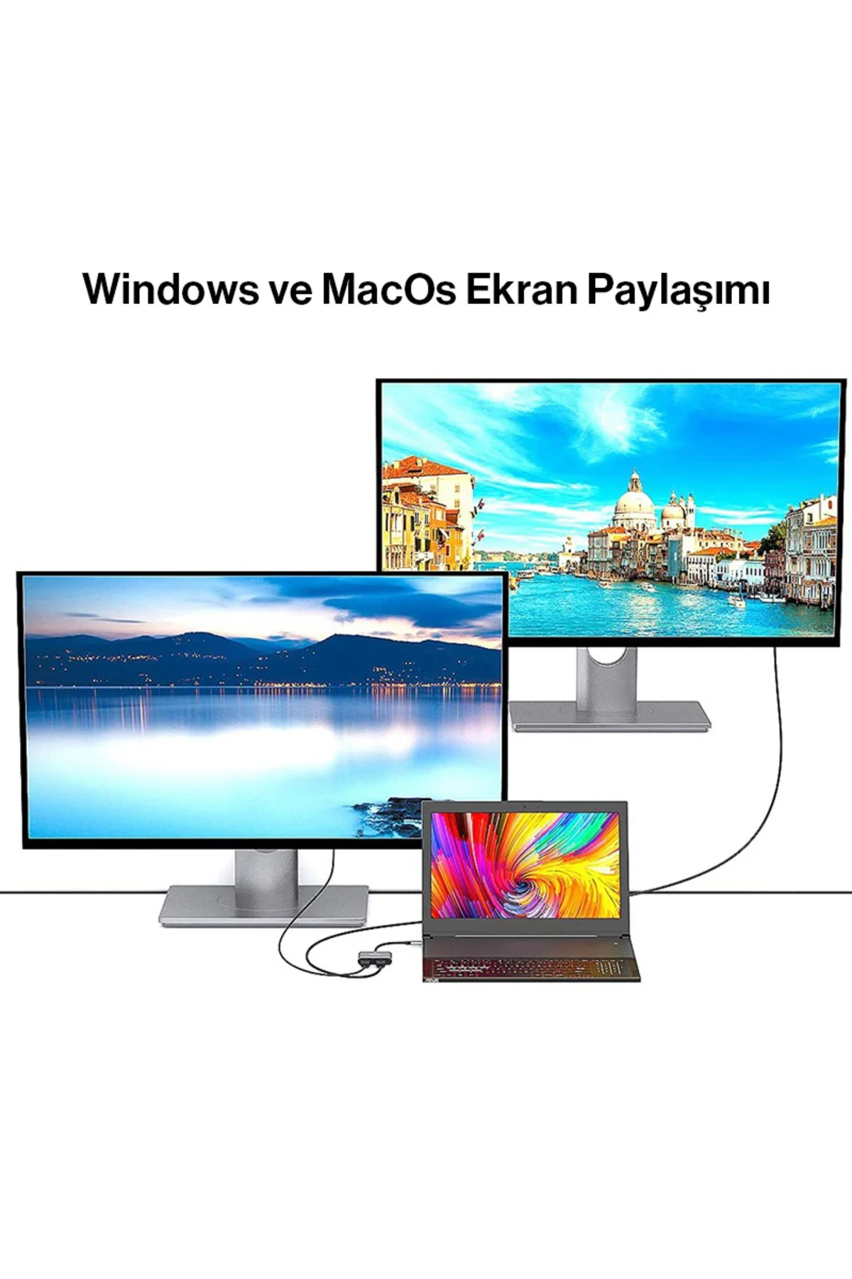 Type C 4 in 1 Çift 4K Hdmi çıkış -20V Pd- Usb 3.0 port