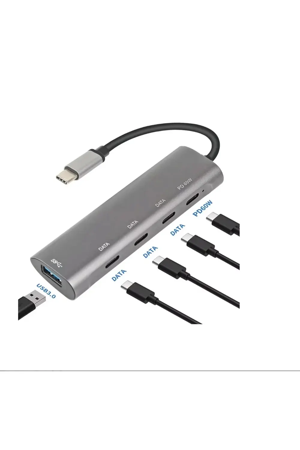 Type-C 4 Port Type-C Dişi Çoklayıcı USB 3.0 10Gbps Data | PD 60W