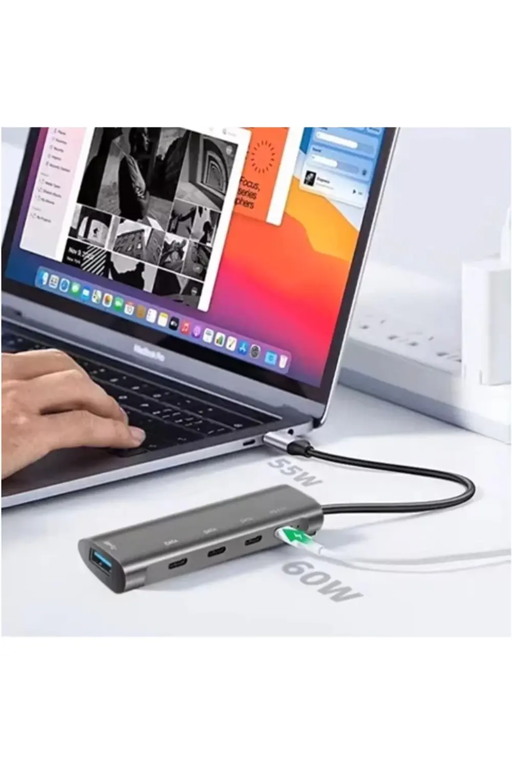 Type-C 4 Port Type-C Dişi Çoklayıcı USB 3.0 10Gbps Data | PD 60W