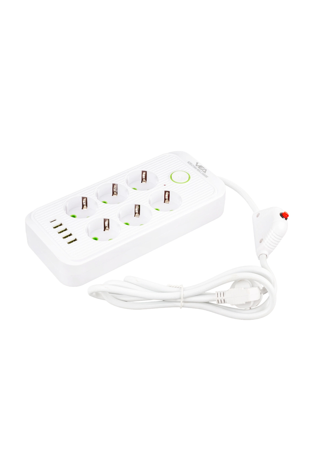 TYPE-C + 4 USB Girişli 6 Topraklı Fişli Çocuk Korumalı Grup Priz AXE1-23L