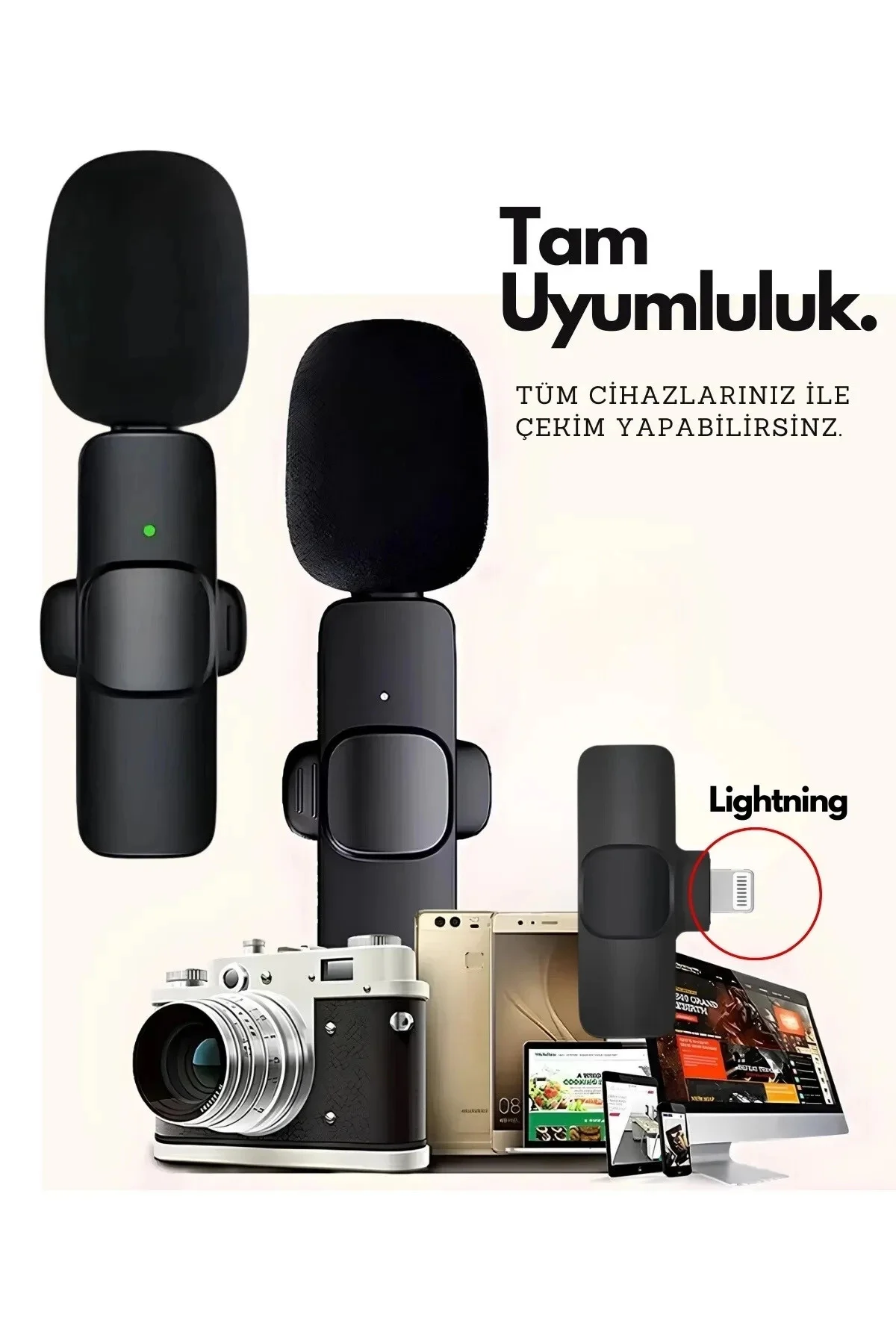 Type-c Çiftli Kablosuz Yaka Mikrofon Seti Telefon Vlog Canlı Yayı