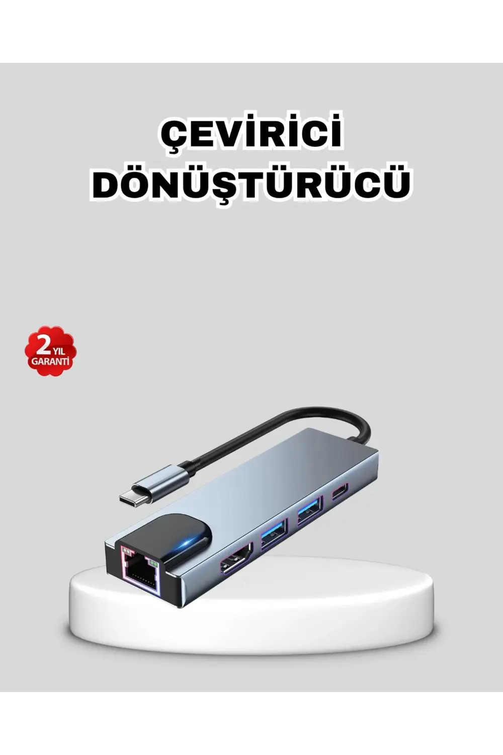 Type-C Çoklu Dönüştürücü – Alüminyum Gövde, Hızlı Veri Aktarımı v