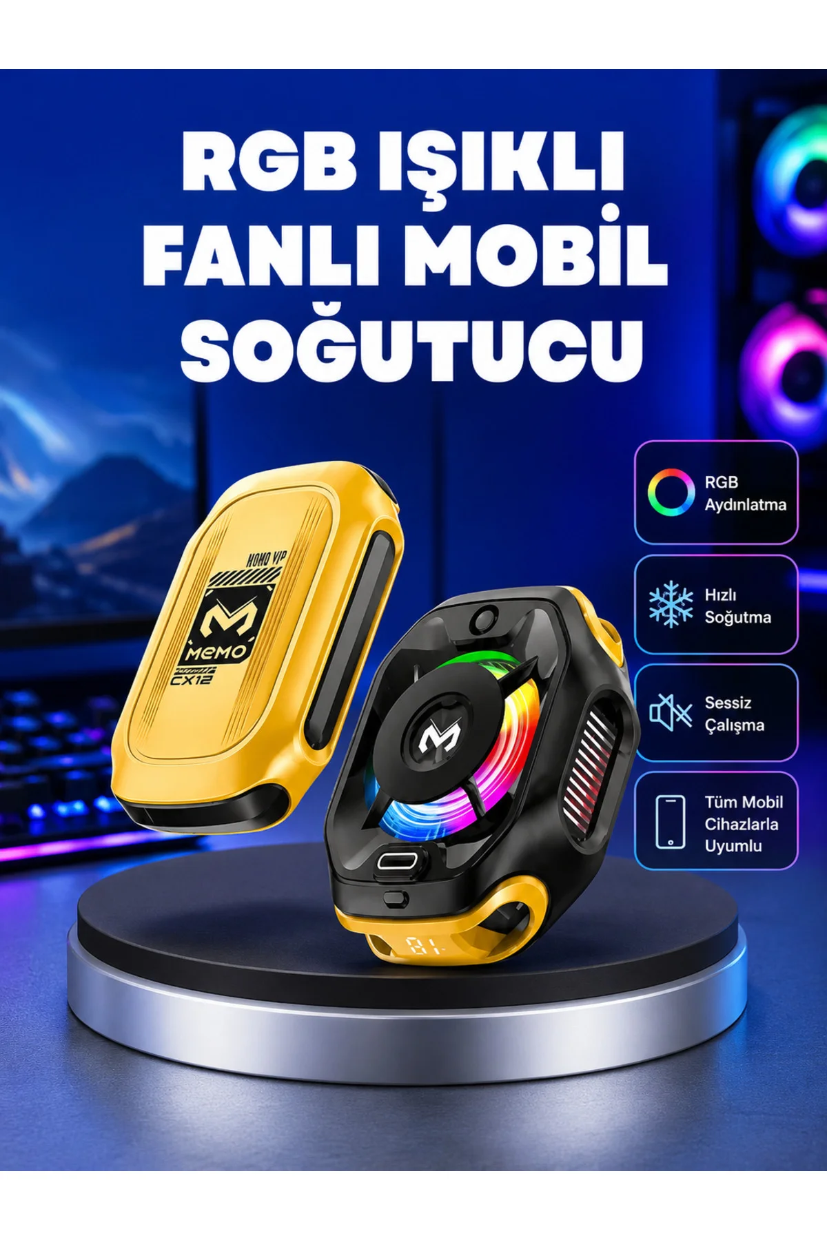 Type-C Girişli Ai Modlu Yüksek Performanslı Telefon Soğutucu Yeni Nesil Type-C Girişli Ai Modlu Yüksek Performanslı Telefon Soğutucu Yeni Nesil