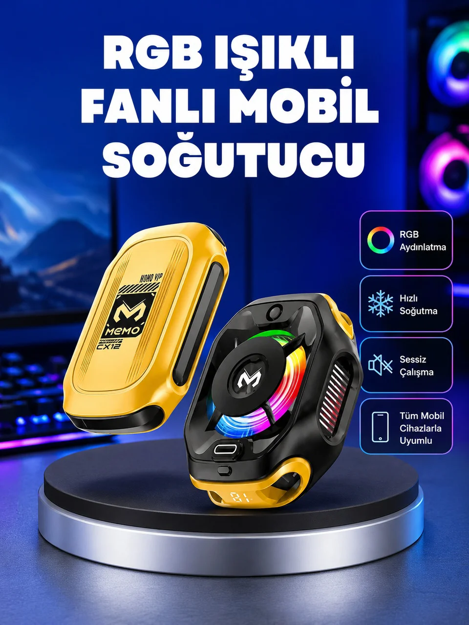 Type-c Girişli Aı Modlu Yüksek Performanslı Telefon Soğutucu Yeni Nesil - Lisinya