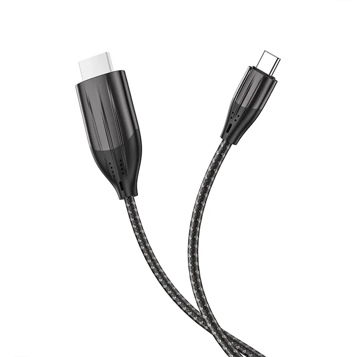 Type-C - HDMI 4K@30Hz Kablo - 2m Uzun Naylon Örgülü Ses-Görüntü Aktarım