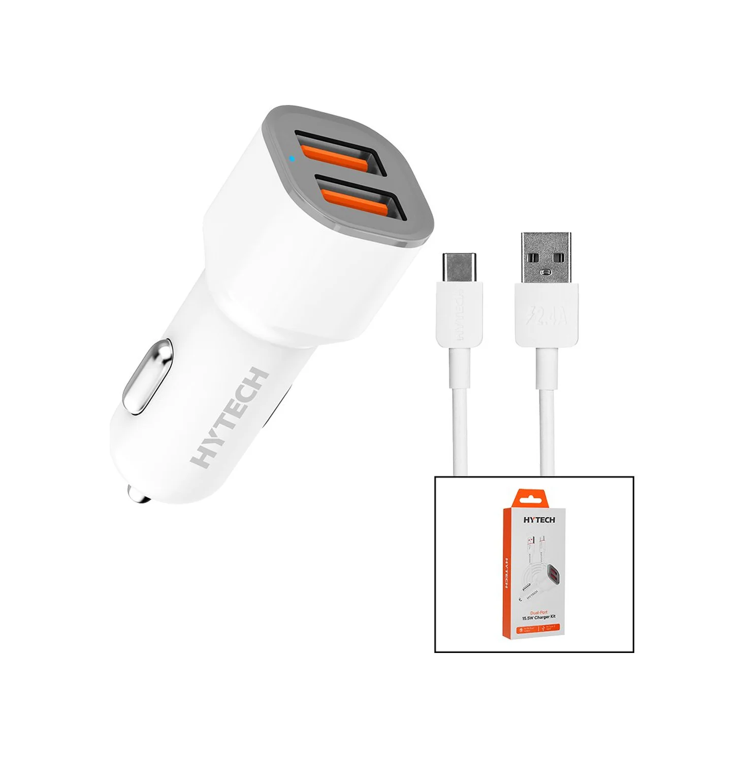 Type-c - Kablolu Oto - Araç Çakmaklık Şarj Başlık Set 15.5w - 1mt